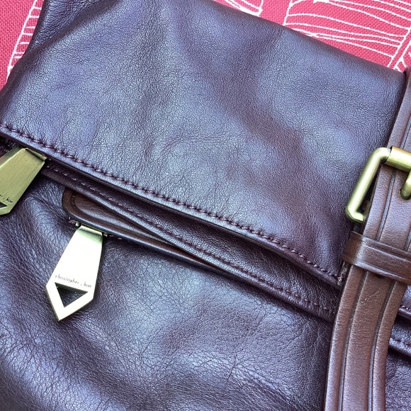 Peruvian Connection Christopher Kon Rich Brown Fold Over Wrap Clutch